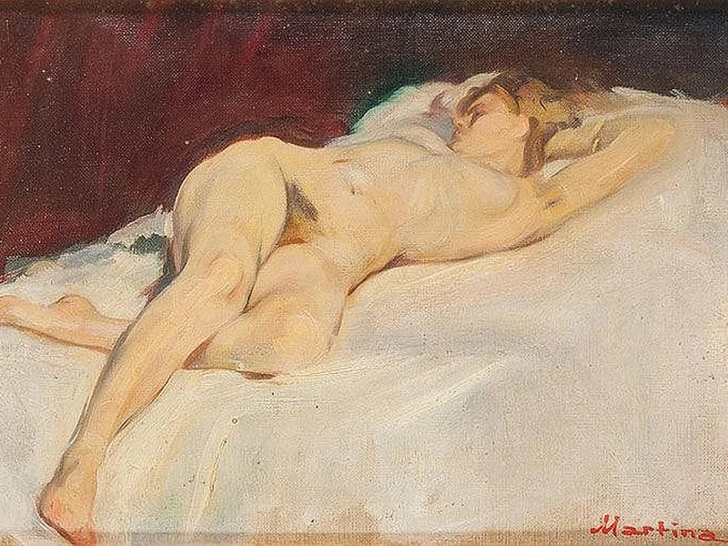 1880-Umberto Martina - Distesa nuda